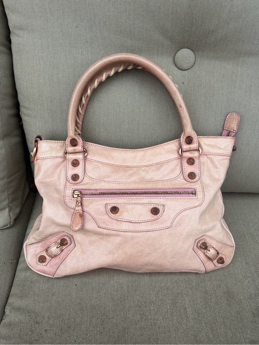 pink leather city bag (no strap no mirror )